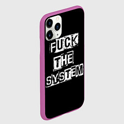 Чехол iPhone 11 Pro матовый FACK THE SYSTEM, цвет: 3D-фиолетовый — фото 2