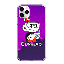 Чехол iPhone 11 Pro матовый Недовольная чашечка cuphead, цвет: 3D-светло-сиреневый