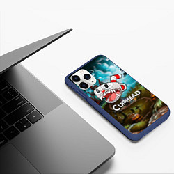 Чехол iPhone 11 Pro матовый Cuphead Zombie, цвет: 3D-тёмно-синий — фото 2