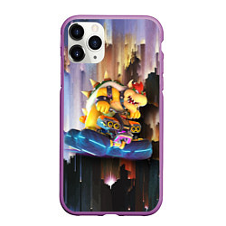 Чехол iPhone 11 Pro матовый Bowser racer Mario Kart 8 Deluxe, цвет: 3D-фиолетовый