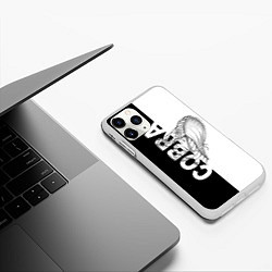 Чехол iPhone 11 Pro матовый КОБРА COBRA ЧБ, цвет: 3D-белый — фото 2