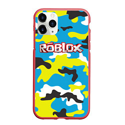 Чехол iPhone 11 Pro матовый Roblox Камуфляж Небесно-Синий