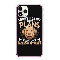 Чехол iPhone 11 Pro матовый Моя собака Лабрадор Ретривер, цвет: 3D-розовый