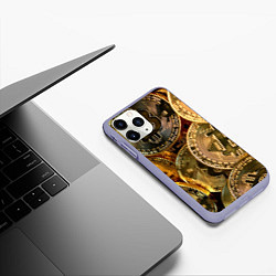 Чехол iPhone 11 Pro матовый Биткойны, цвет: 3D-светло-сиреневый — фото 2