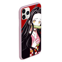 Чехол iPhone 11 Pro матовый Клинок, рассекающий демонов Незуко Камадо, цвет: 3D-розовый — фото 2