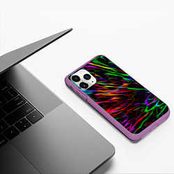 Чехол iPhone 11 Pro матовый Neon pattern Vanguard, цвет: 3D-фиолетовый — фото 2