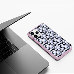 Чехол iPhone 11 Pro матовый Волейбольные Мячи Volleyballs, цвет: 3D-розовый — фото 2