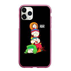Чехол iPhone 11 Pro матовый Южный парк персонажи - South Park, цвет: 3D-малиновый