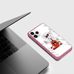 Чехол iPhone 11 Pro матовый Южный парк - персонажи мультфильма South Park, цвет: 3D-малиновый — фото 2