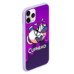 Чехол iPhone 11 Pro матовый Cuphead Разбитая чашечка, цвет: 3D-светло-сиреневый — фото 2