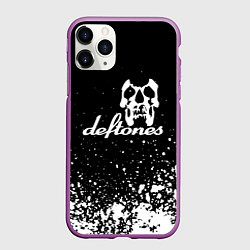 Чехол iPhone 11 Pro матовый Deftones - череп, цвет: 3D-фиолетовый