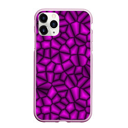 Чехол iPhone 11 Pro матовый ТЕКСТУРА ФИОЛЕТОВЫЙ КАМЕНЬ, цвет: 3D-розовый