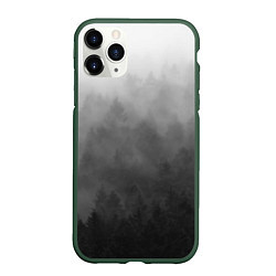 Чехол iPhone 11 Pro матовый Темный лес - туман, цвет: 3D-темно-зеленый