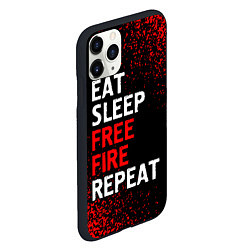 Чехол iPhone 11 Pro матовый Eat Sleep Free Fire Repeat Арт, цвет: 3D-черный — фото 2