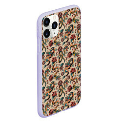 Чехол iPhone 11 Pro матовый ДРАКОН И РОЗА, цвет: 3D-светло-сиреневый — фото 2
