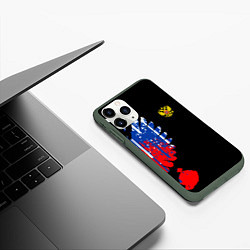 Чехол iPhone 11 Pro матовый Герб russia, цвет: 3D-темно-зеленый — фото 2
