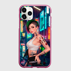 Чехол iPhone 11 Pro матовый Judy Cyberpunk2077 Киберпанк