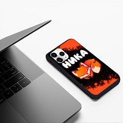 Чехол iPhone 11 Pro матовый Ника ЛИСИЧКА Краска, цвет: 3D-черный — фото 2
