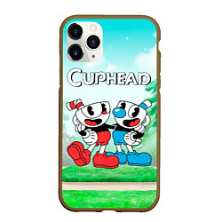 Чехол iPhone 11 Pro матовый Cuphead Красная и синяя чашечка