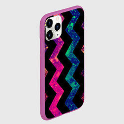 Чехол iPhone 11 Pro матовый Геометрический паттерн Neon, цвет: 3D-фиолетовый — фото 2
