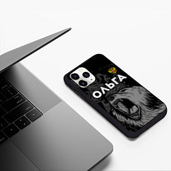 Чехол iPhone 11 Pro матовый Ольга Россия Медведь, цвет: 3D-черный — фото 2