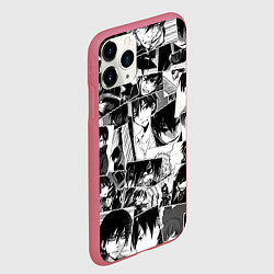 Чехол iPhone 11 Pro матовый Темнее чёрного паттерн, цвет: 3D-малиновый — фото 2