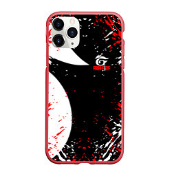 Чехол iPhone 11 Pro матовый Free Fire брызги, цвет: 3D-красный