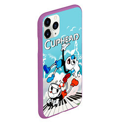 Чехол iPhone 11 Pro матовый Cuphead 2 чашечки, цвет: 3D-фиолетовый — фото 2