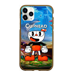 Чехол iPhone 11 Pro матовый Cuphead Красная чашечка, цвет: 3D-коричневый