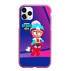 Чехол iPhone 11 Pro матовый BRAWLSTARS JANET ДЖАНЕТ, цвет: 3D-малиновый