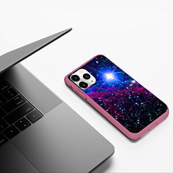 Чехол iPhone 11 Pro матовый Открытый космос Star Neon, цвет: 3D-малиновый — фото 2