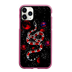 Чехол iPhone 11 Pro матовый Змея в Красном Космосе Space Snake