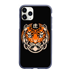 Чехол iPhone 11 Pro матовый Символ тигра, цвет: 3D-серый