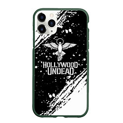 Чехол iPhone 11 Pro матовый Hollywood undead, цвет: 3D-темно-зеленый