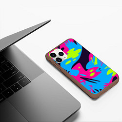 Чехол iPhone 11 Pro матовый Color abstract pattern Summer, цвет: 3D-коричневый — фото 2