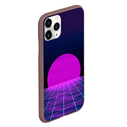 Чехол iPhone 11 Pro матовый Закат розового солнца Vaporwave Психоделика, цвет: 3D-коричневый — фото 2