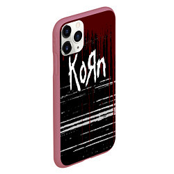 Чехол iPhone 11 Pro матовый KoЯn Корн потеки, цвет: 3D-малиновый — фото 2