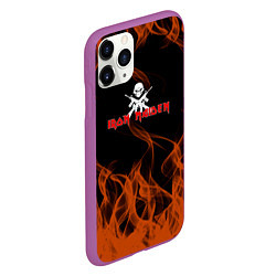 Чехол iPhone 11 Pro матовый Iron maiden огонёк, цвет: 3D-фиолетовый — фото 2