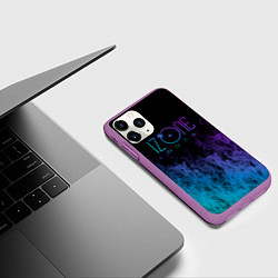 Чехол iPhone 11 Pro матовый Izone neon огонь, цвет: 3D-фиолетовый — фото 2