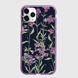 Чехол iPhone 11 Pro матовый Цветы Фиолетовые, цвет: 3D-фиолетовый