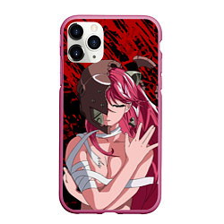 Чехол iPhone 11 Pro матовый Elfen Lied 3D, цвет: 3D-малиновый