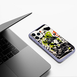 Чехол iPhone 11 Pro матовый Cyber pattern Skull Vanguard Fashion, цвет: 3D-светло-сиреневый — фото 2