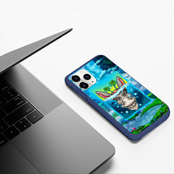 Чехол iPhone 11 Pro матовый Голова осла в море, цвет: 3D-тёмно-синий — фото 2