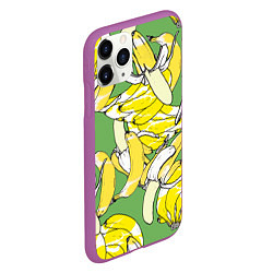 Чехол iPhone 11 Pro матовый Banana pattern Summer Food, цвет: 3D-фиолетовый — фото 2