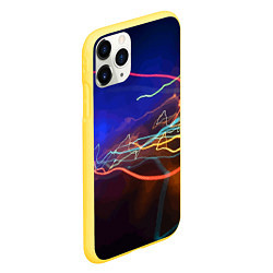 Чехол iPhone 11 Pro матовый Neon vanguard pattern Lightning Fashion 2023, цвет: 3D-желтый — фото 2