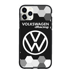 Чехол iPhone 11 Pro матовый VOLKSWAGEN RACING Графика, цвет: 3D-черный