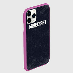 Чехол iPhone 11 Pro матовый Майнкрафт MineCraft текстура, цвет: 3D-фиолетовый — фото 2