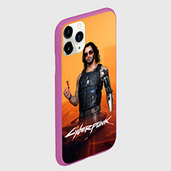 Чехол iPhone 11 Pro матовый Vi cyberpunk 2077, цвет: 3D-фиолетовый — фото 2