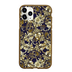 Чехол iPhone 11 Pro матовый Узоры и листья, цвет: 3D-коричневый