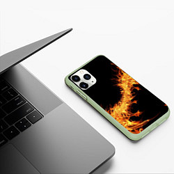 Чехол iPhone 11 Pro матовый Огонь Стихия, цвет: 3D-салатовый — фото 2